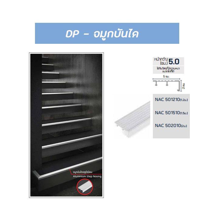 DP จมูกบันไดอลูมิเนียม 5.0x2เมตร NAC502010