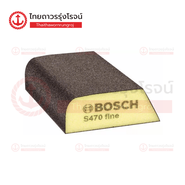 **ยกเลิกใช้** (T0086778/T0086779แทน) BOSCH ฟองน้ำโค้งละเอียด 2608901168 (240-320) สีเหลือง 