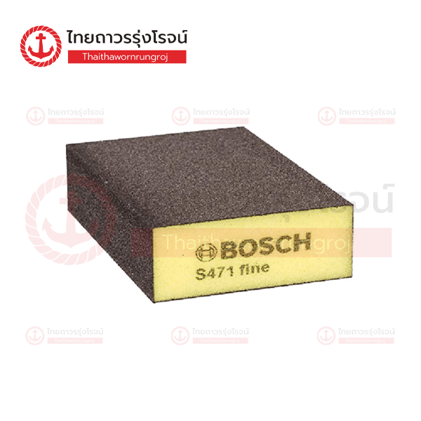 **ยกเลิกใช้** (T0086094/T0086095แทน) BOSCH ฟองน้ำเหลี่ยมหนา ละเอียด 2608901170 สีเหลือง(240-320)