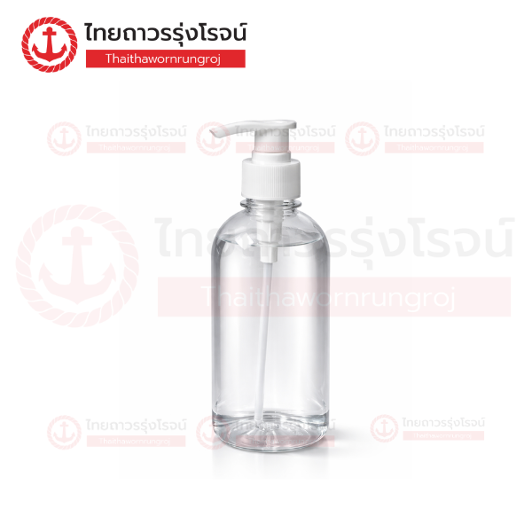 ขวดแบบกด ทรงกลม ใส 450ml