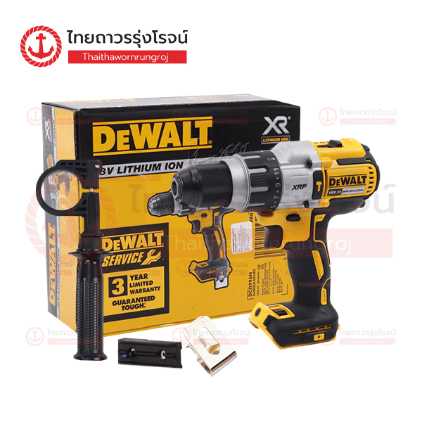 (D) DEWALT สว่านกระแทกไร้สาย 13mm 18v ปรับรอบซ้าย-ขวา 95nm BLM DCD996N-KR (เครื่องเปล่า)*