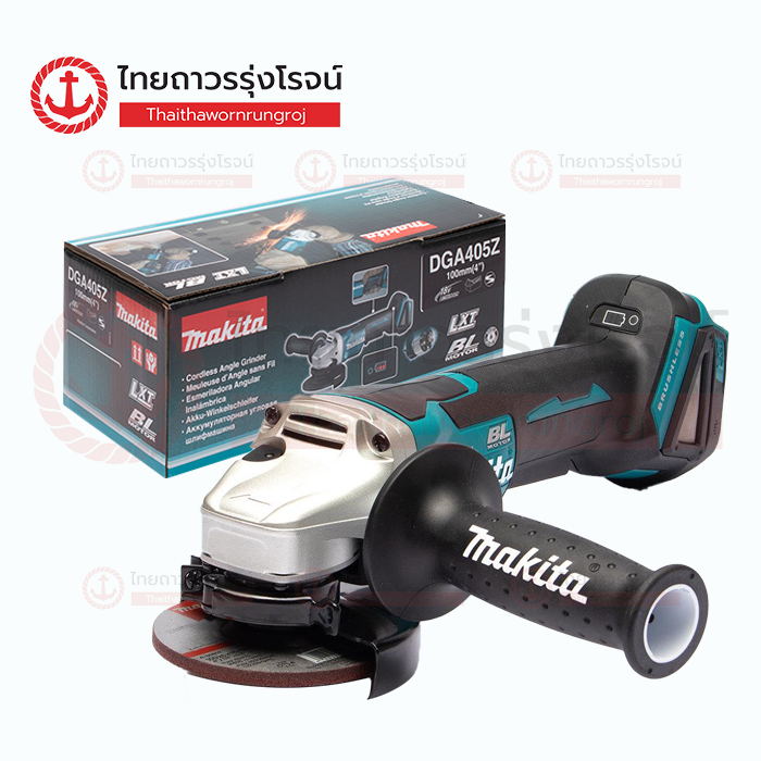 MAKITA เครื่องเจียร์ไร้สาย 4นิ้ว(100mm) 18v สวิตช์บีบล่าง สปีดเดียว BLM AFT ADT XPT DGA405Z (เครื่องเปล่า)* กล่องกระดาษ