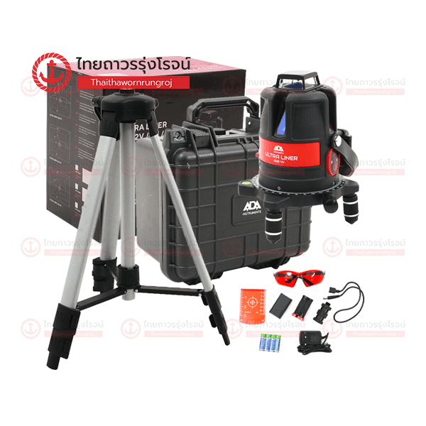 (D) ADA เลเซอร์วัดระดับ แบบเหลี่ยม พร้อมขาตั้ง 12เส้น 360องศา 3แกน แสงสีแดง CUBE 3-360 Prof Edition