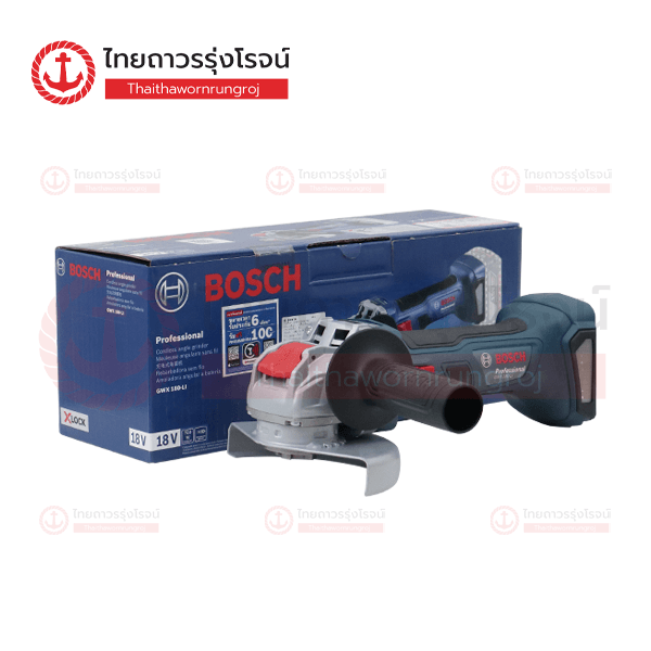 BOSCH เครื่องเจียร์ไร้สาย 5นิ้ว 18v GWX180-LI X-LOCK ปรับรอบไม่ได้ 06019H91K0 (เครื่องเปล่า)* กล่องกระดาษ