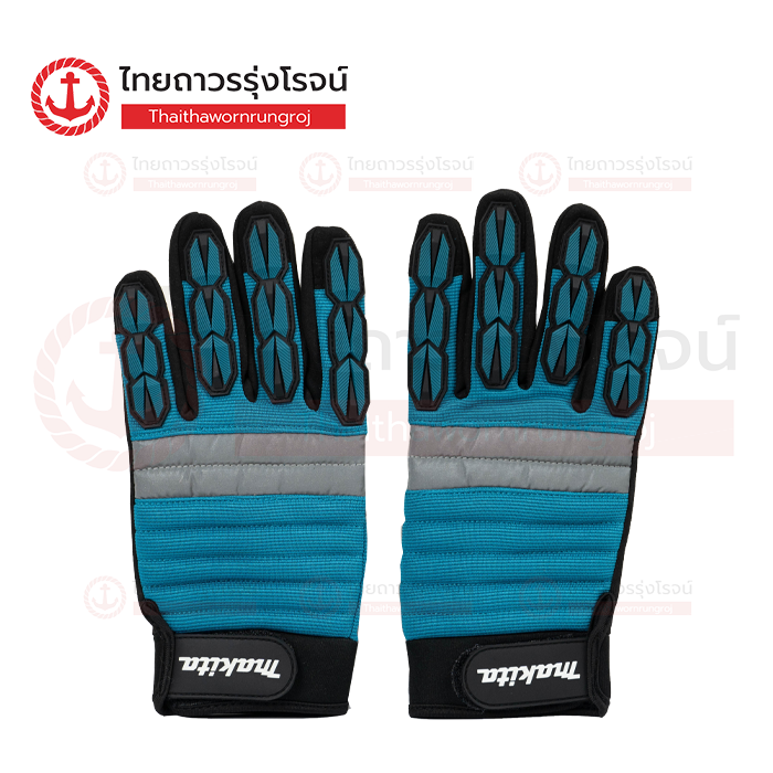 MAKITA ถุงมือเคลือบ สีดำ-เขียว Size L