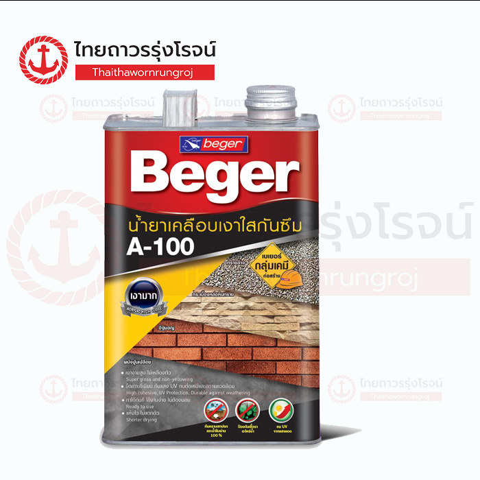 BEGER WATER REPELLENT GLOSS น้ำยาเคลือบเงากันซึมใส มีฟิล์ม A-100 3.5ลิตร