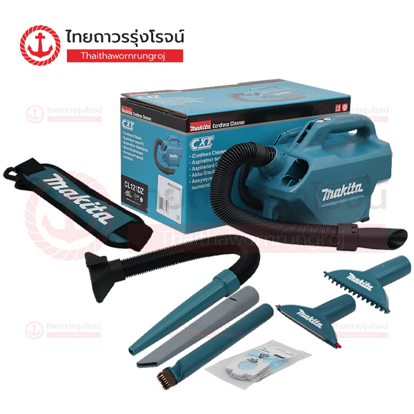 MAKITA เครื่องดูดฝุ่น-เป่าไร้สาย 12v 1.3ลบ/นาที แรงดัน 4.6KPA 330/500ml CL121DZ (เครื่องเปล่า)* กล่องกระดาษ
