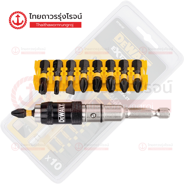 DEWALT ชุดดอกไขควง หัวจับดอกแบบหมุนได้ DT70518T-QZ (10ชิ้น)