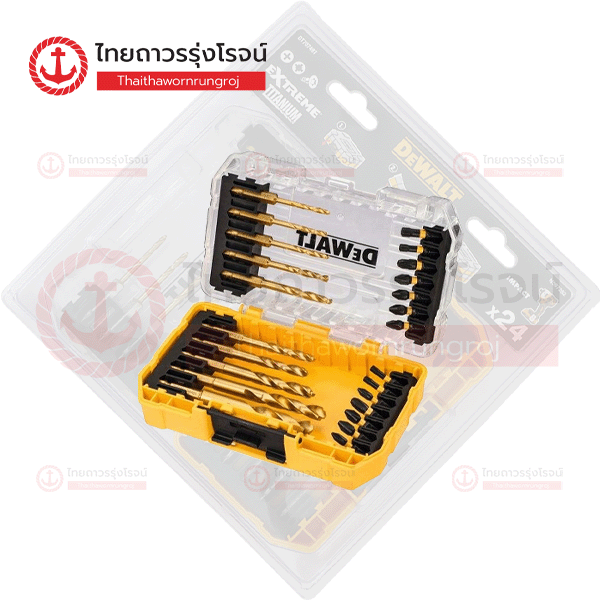 DEWALT ชุดดอกไขควง+ดอกสว่าน ไทเทเนี่ยม 24ชิ้น DT70748T-QZ