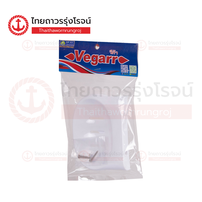 VEGARR จานวางสบู่พลาสติก สีขาว VP211