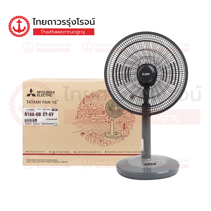 MITSUBISHI พัดลมตั้งพื้นกึ่งตั้งโต๊ะ 16นิ้ว R16A-GB CY-GY สีเทา