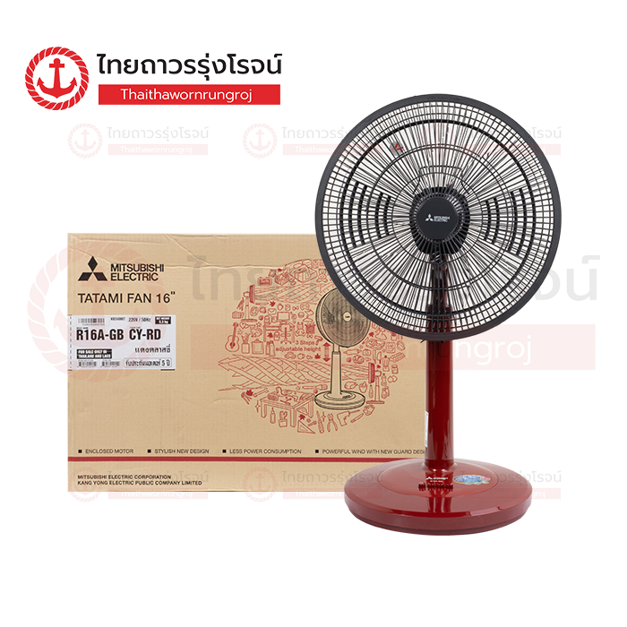 MITSUBISHI พัดลมตั้งพื้นกึ่งตั้งโต๊ะ 16นิ้ว R16A-GB CY-RD สีแดง