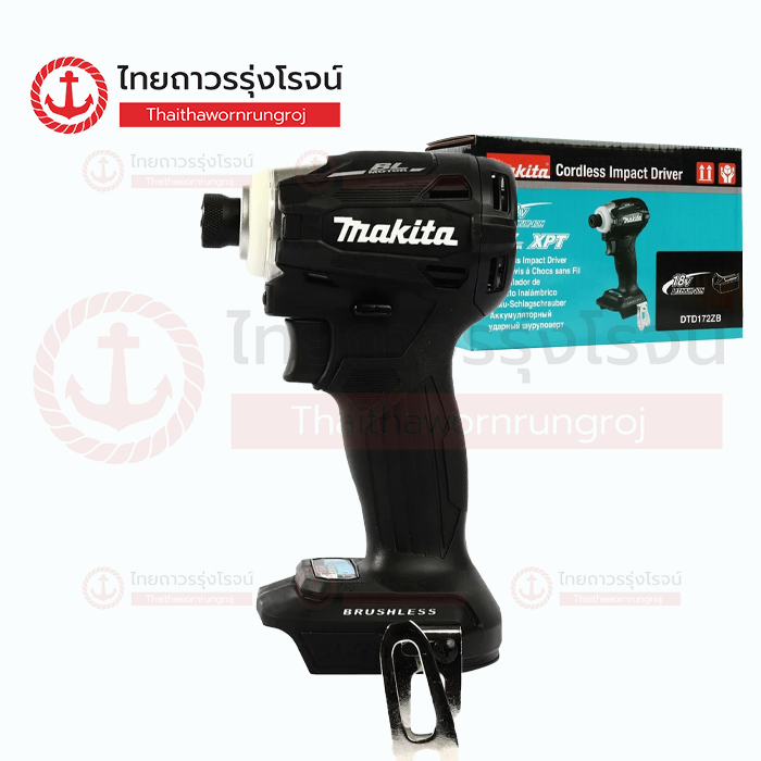 MAKITA ไขควงอิมแพคไร้สาย 18v 180nm DTD172ZB สีดำ (เครื่องเปล่า)* กล่องกระดาษ