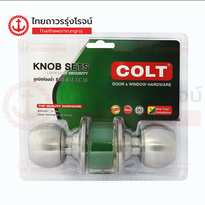 COLT ลูกบิดประตูห้องน้ำ ฝาเล็ก 8322-302 SS