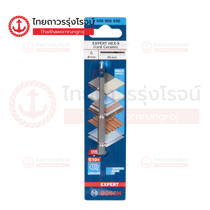 BOSCH Expert ดอกสว่านเจาะกระเบื้อง/กระจก HEX-9 6x90mm 2608900590