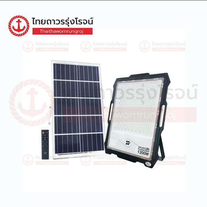 (ยกเลิกซื้อ-ขาย) HI-TEK โคมฟลัดไลท์ โซล่า LED 1200w วอร์มไวท์ HFSF01200W