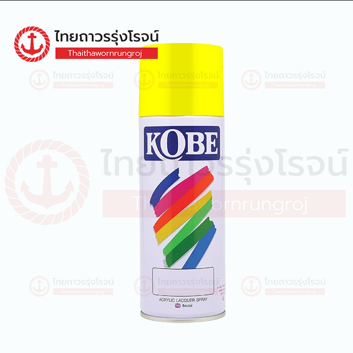 KOBE สีสเปรย์ F3 สะท้อนแสง FLUORESCENT YELLOW สีเหลืองสะท้อนแสง
