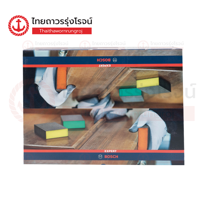 BOSCH ฟองน้ำเหลี่ยมหนา ละเอียดมาก 2608901180 สีเขียว(320-500) (50อัน)