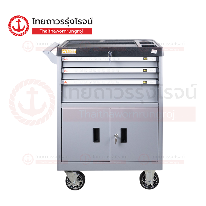 FRIENDLY รถเข็นชั้นเครื่องมือ แบบลิ้นชัก สีเทา 66.5x46.5x100.5cm HD-6003
