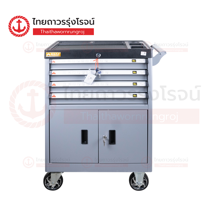 FRIENDLY รถเข็นชั้นเครื่องมือ แบบลิ้นชัก สีเทา 66.5x46.5x100.5cm HD-6004