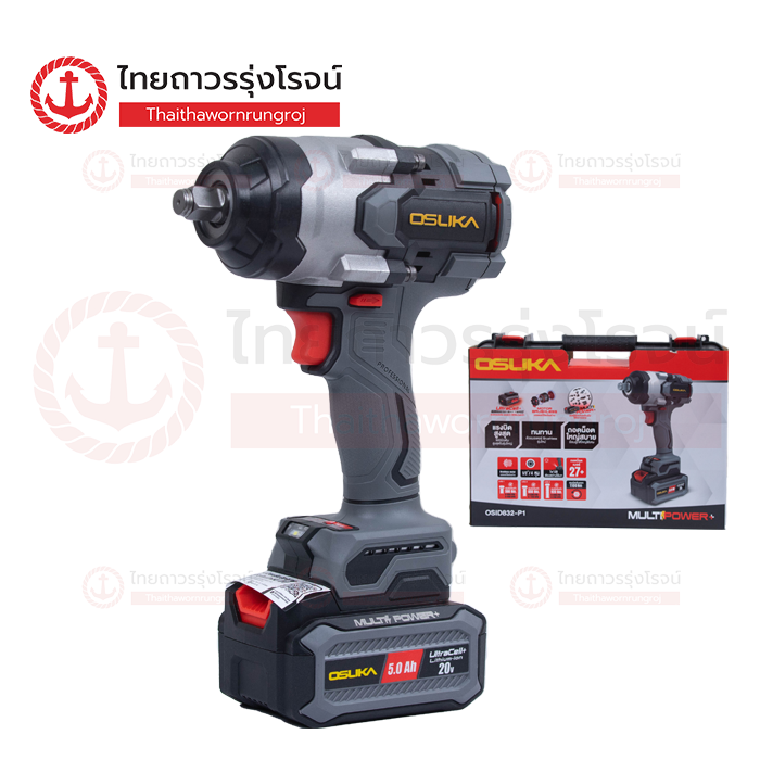 OSUKA บล็อคไร้สาย 1/2นิ้ว(12mm) 20v C1xB1x5.0ah 1100nm BLM OSID832-P1 AOSK0087 (ครบชุด)*
