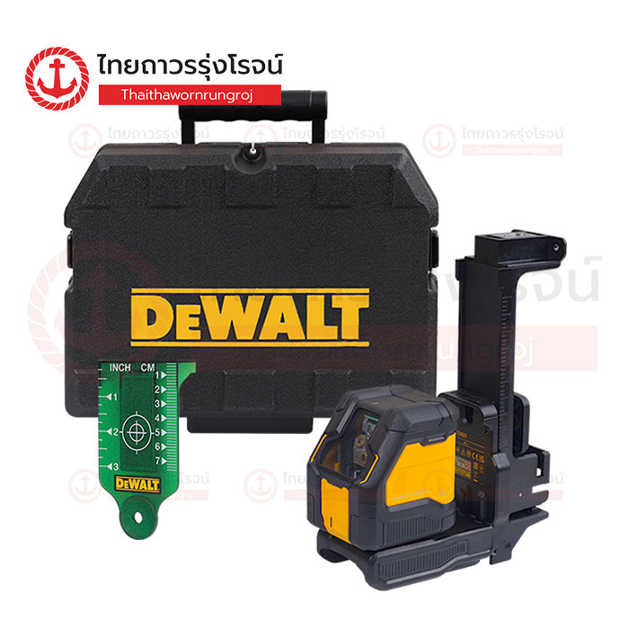 DEWALT เลเซอร์วัดระดับ 2เส้น แสงสีเขียว 18v แบบ Cross Line DCLE34021N-XJ