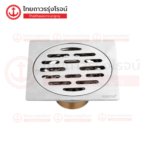 COTTO ตะแกรงน้ำทิ้งสเเตนเลสเหลี่ยมหน้าแปลน 4นิ้ว CT6404Z2P(HM)